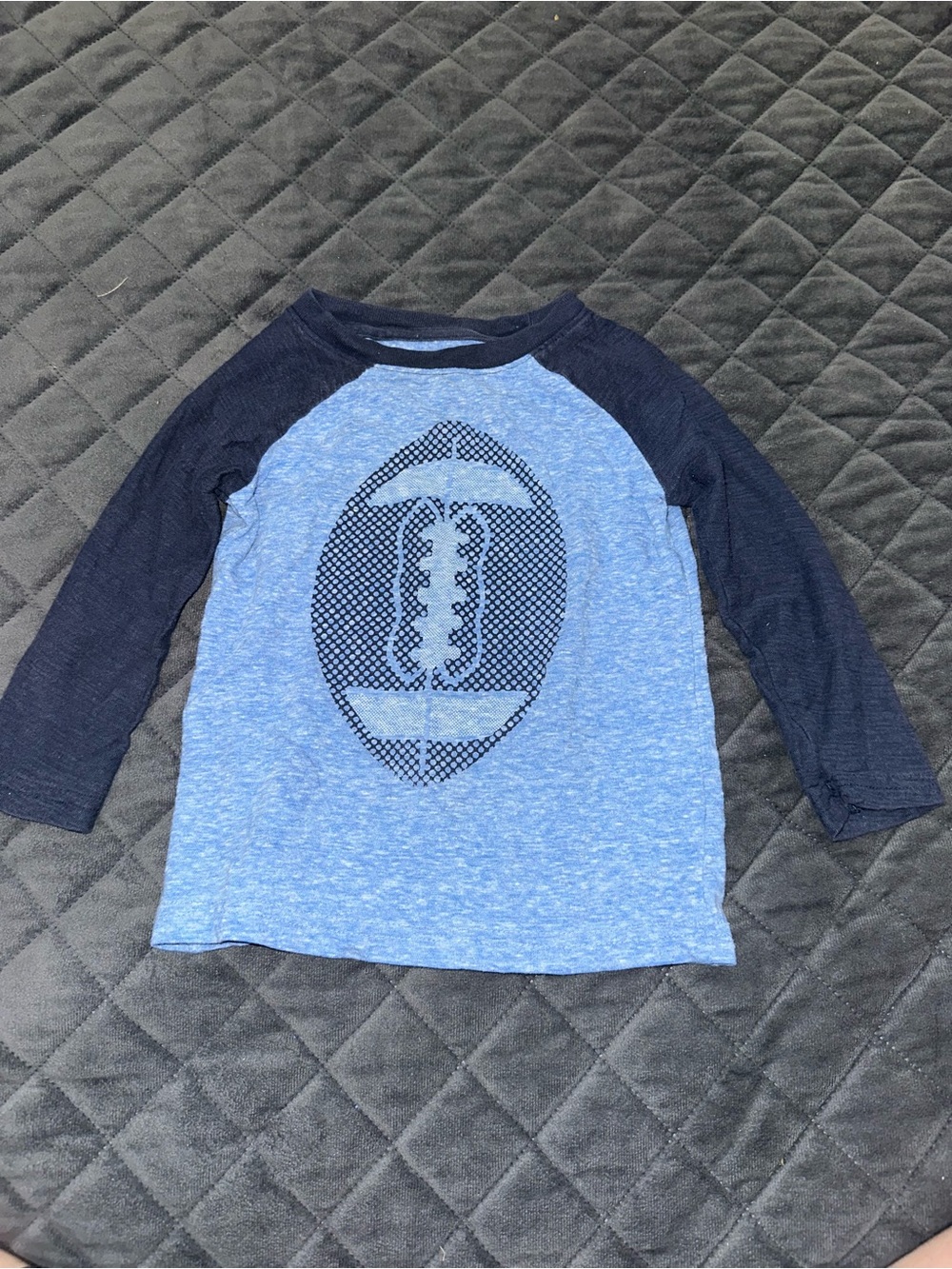 jumping beans Blue Heather Raglan Football Tee with Navy Sleeves